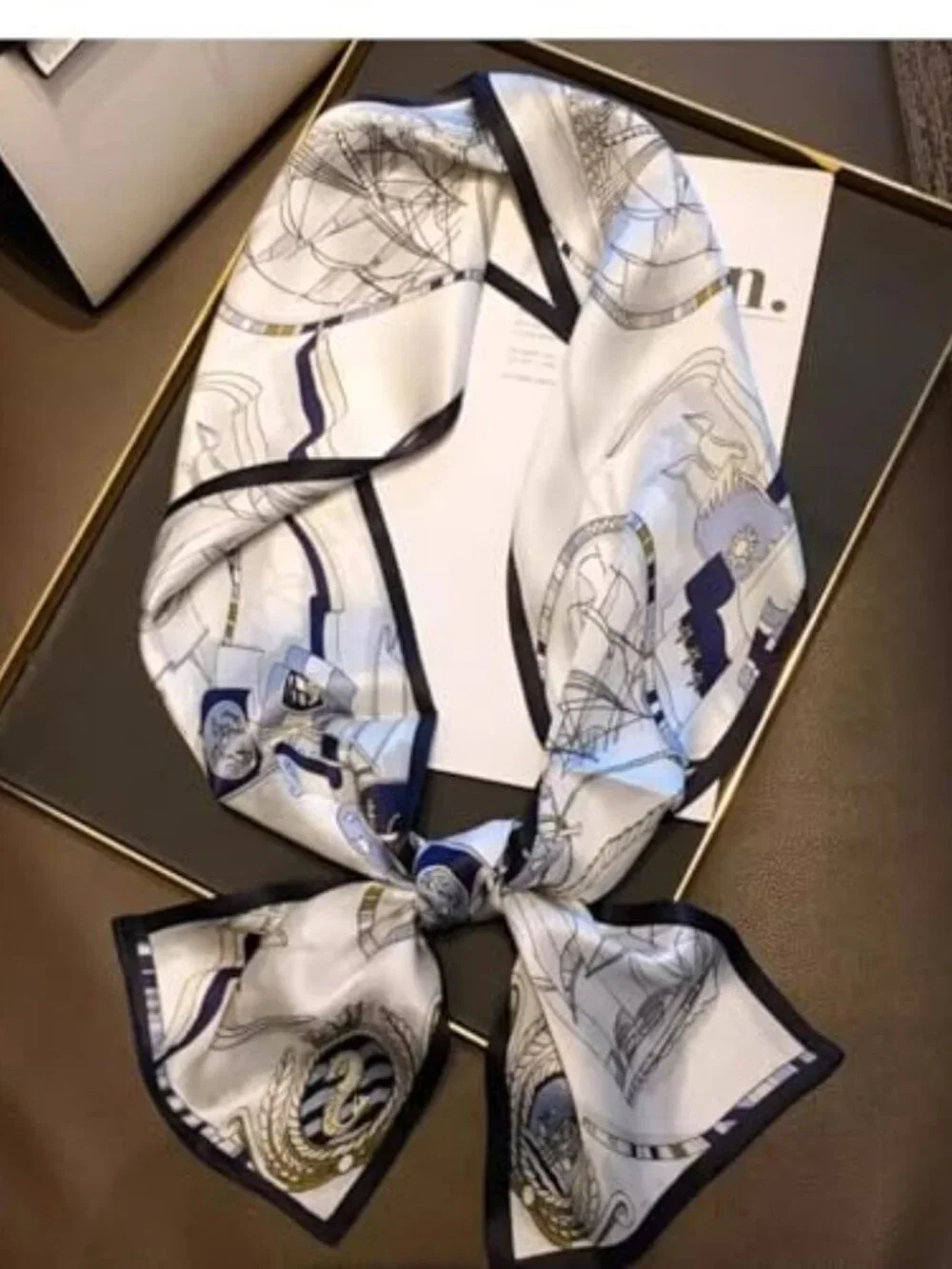 100% Silk Long Oblong Scarf Double Layer Headscarf Neck Wrap Shawl Hair Band